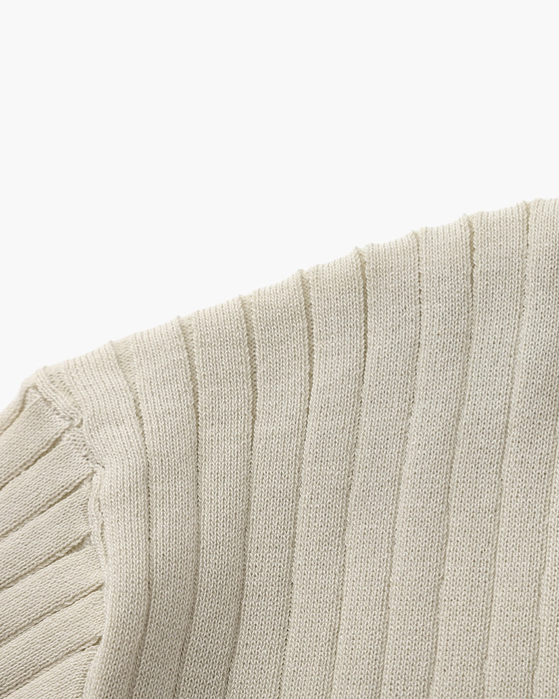 Impetto Ribbed Long-Sleeve Polo Shirt