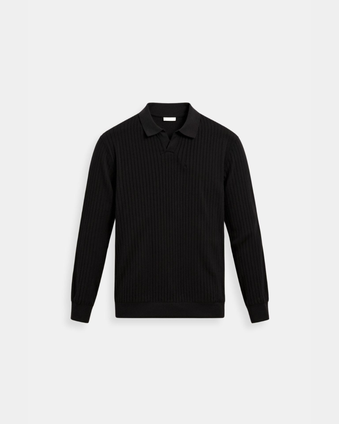 Impetto Ribbed Long-Sleeve Polo Shirt